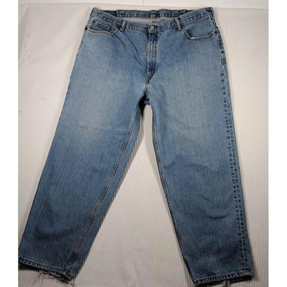 Levis 550 Jeans Mens 44x32 Blue Relaxed Fit Tapered Leg Light‎ Wash Denim Pants